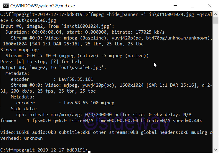 FFmpeg Package Function Image to Image 22/7 Sideway output.to