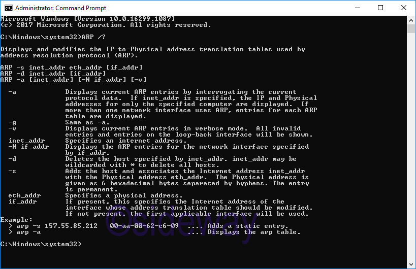 Windows 10 Run Command ARP 3/9 Sideway output.to